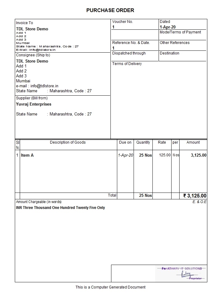 TDL for Print Self Signature on Tally Invoice | Download Free Trial